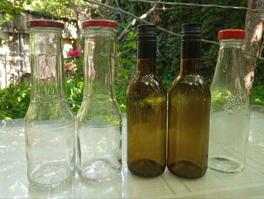 Стеклянные бутылки, от 0,25 до 1,0 л