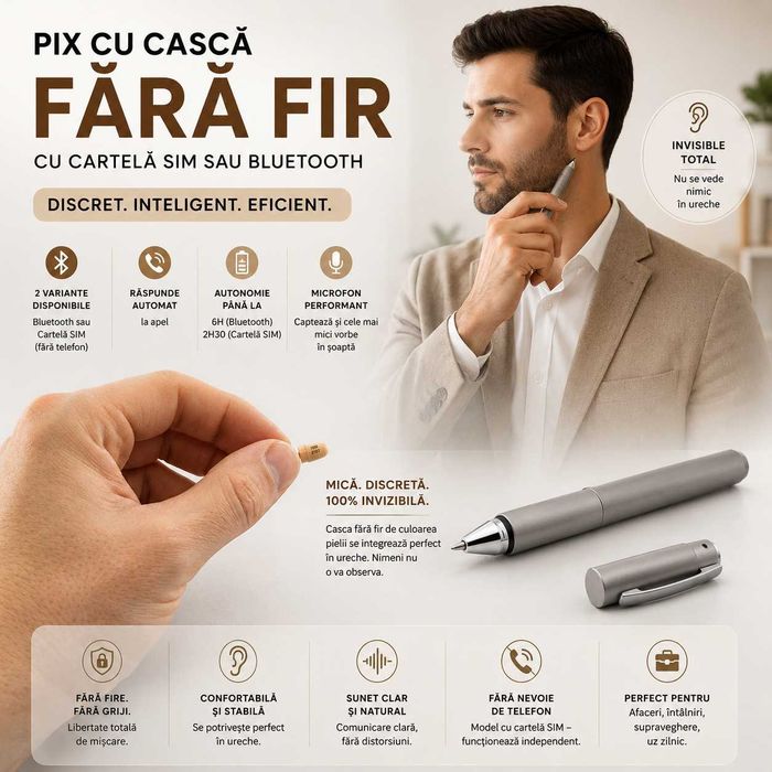 PIX cu Casca de copiat Wireless Japoneza | Casti de copiat MC-3500 - Sisteme de copiat