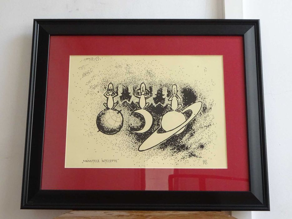 Tablou Ion Popescu Gopo ‘maimutele intelepte’| tus