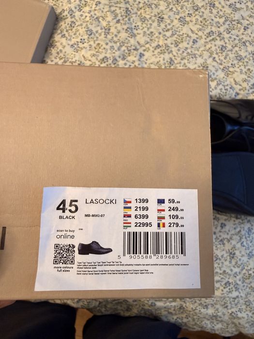 Pantofi piele lasocki 45 ca noi