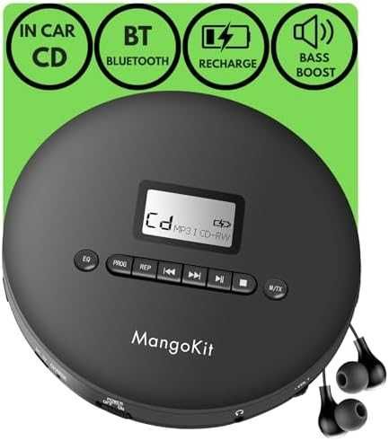 Нов Компактен CD/MP3 плейър с акумулатор и AUX за кола пътуване музика