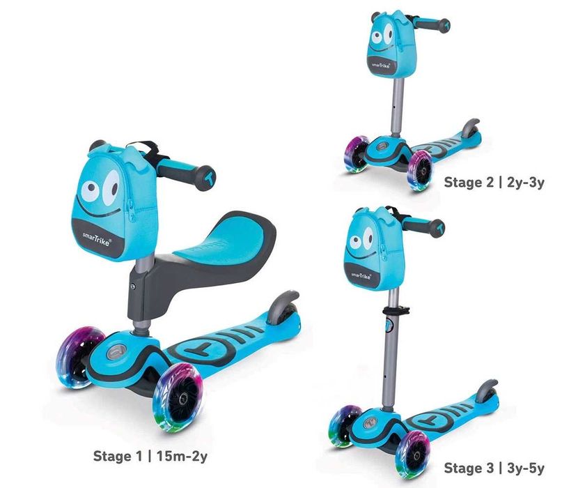 Детски скутер smarTrike Т1, син, тротинетка за деца