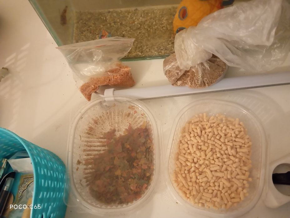 Аквариум заттар,тамактарымен