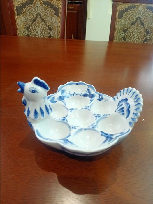 Блюдо пасхальное для яиц  Гжель