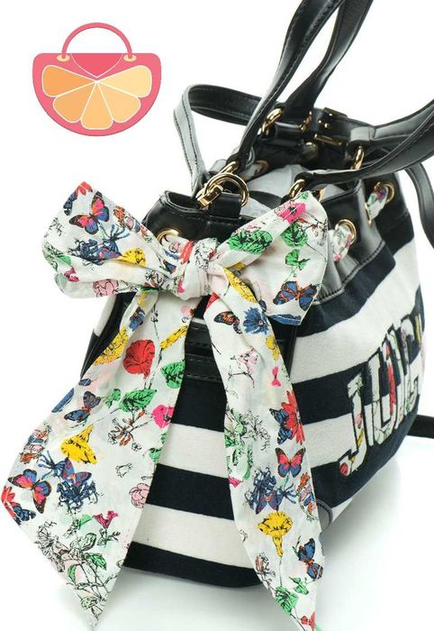 %ПРОМО% JUICY COUTURE – Дамска чанта "BLACK & WHITE" 22x30x15см нова