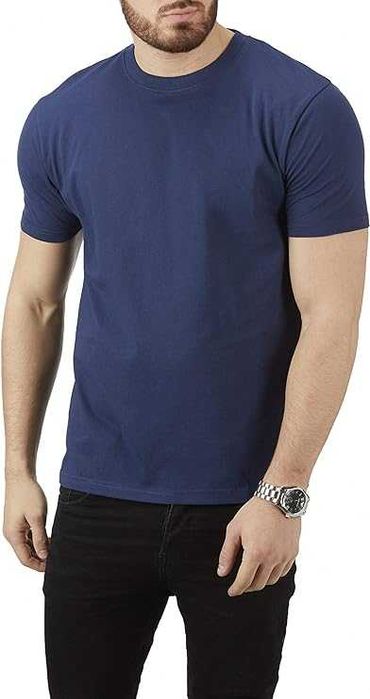 Чисто нов комплект 5 Slim изчистени мъжки тениски 100% памук размер L