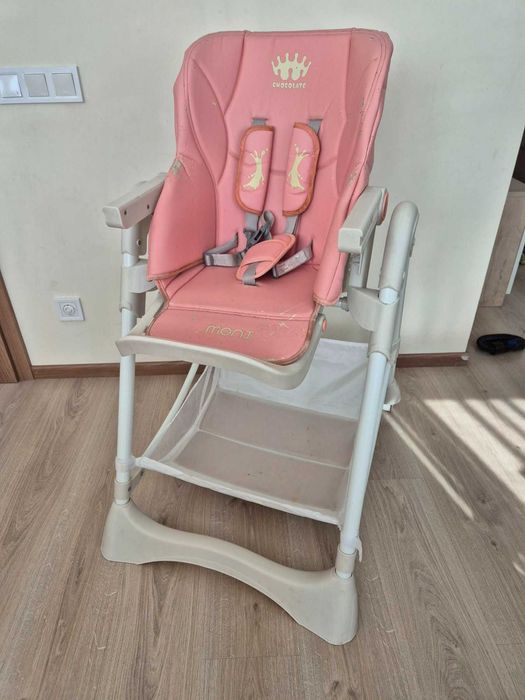 Детско столче за хранене Moni Chocolate – розово