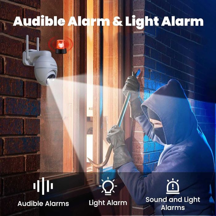 Външна камера със соларен панел и акумулаторна батерия Elemage PTZ