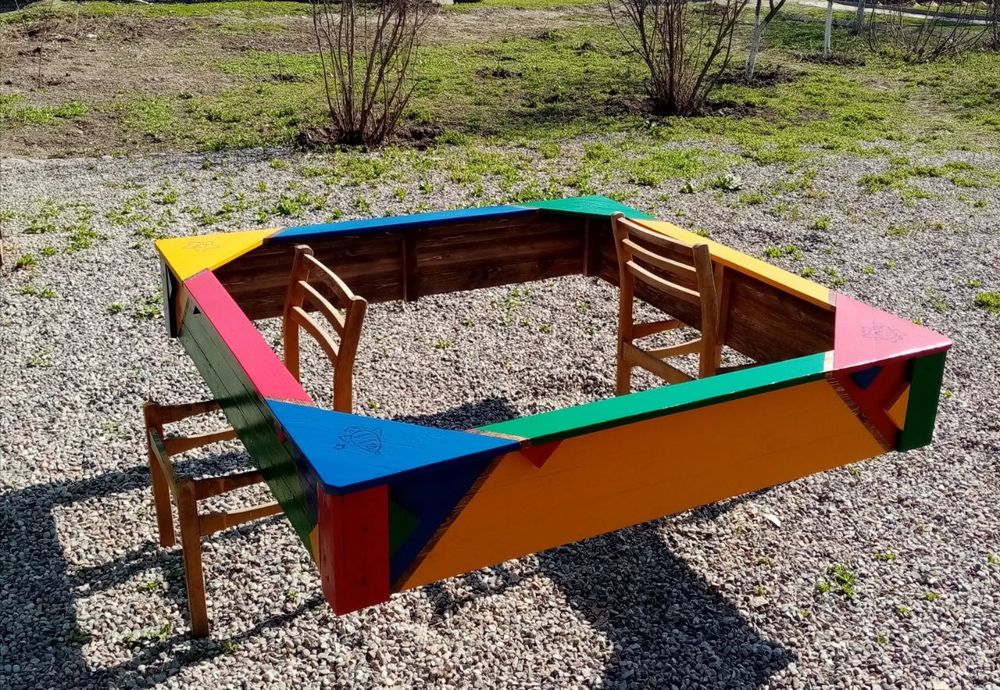 Песочница из натурального дерева в наличии+столик гриб в подарок.