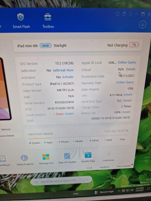 Ipad mini 6 piese,placa ok