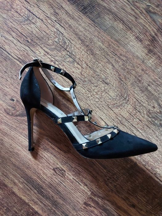 Pantofi cu toc din piele întoarsă, mărimea 41