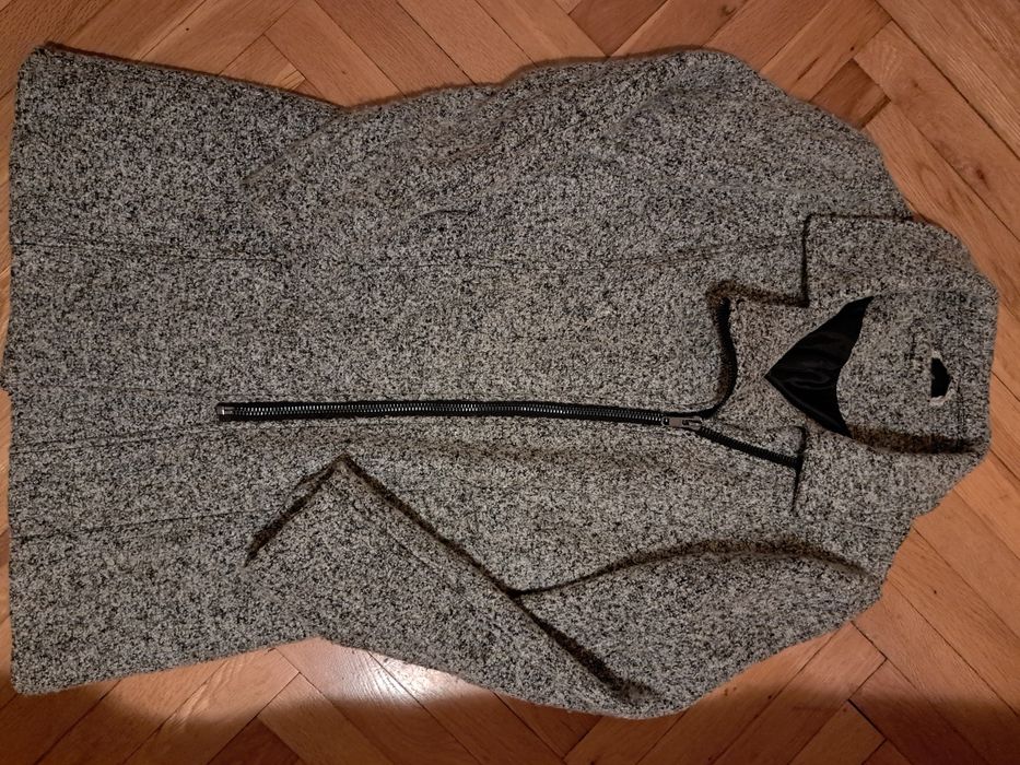 Palton dama gri cu fermoar