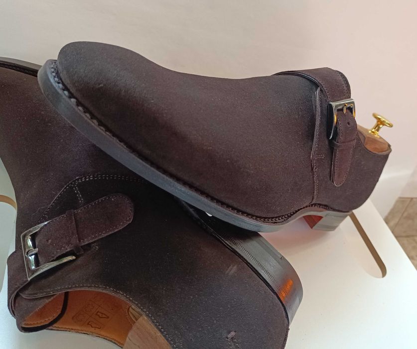 Pantofi de lux 44 44.5 monk GREVE NOI lucrati manual piele naturala