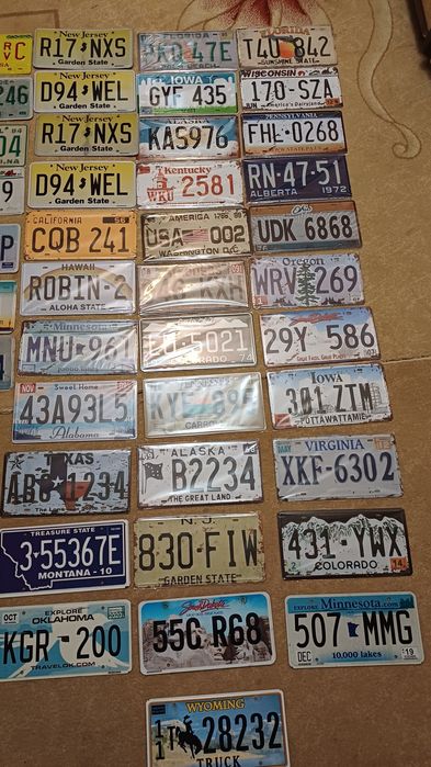 Авто номера из Америки для декора помещений Оригинал  36 $  один штук