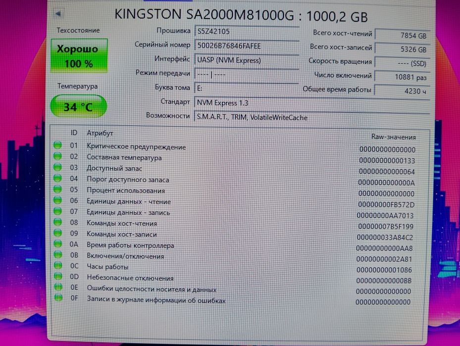 Внутренний SSD M.2 2280 1TB Kingston A2000