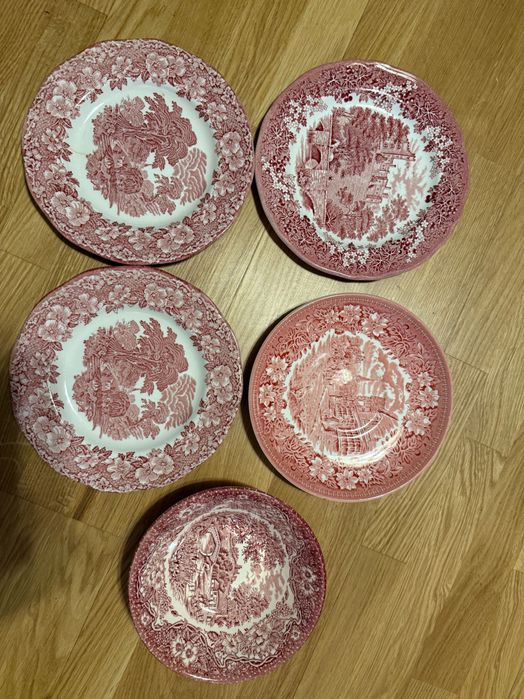 Colecție farfurii englezești din porțelan fin