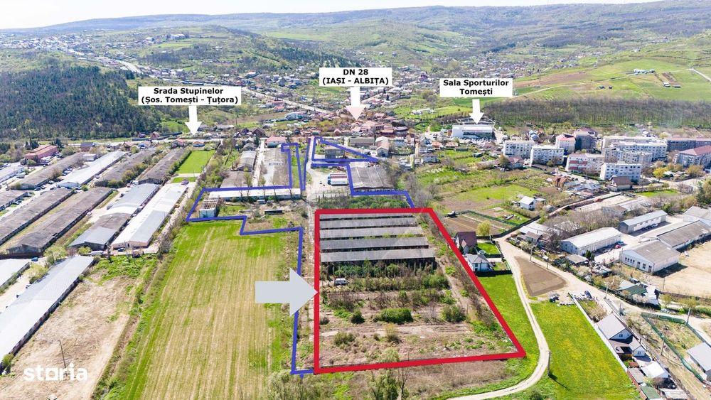 Teren industrial de vânzare 13.000mp Tomești - Iași - Str. Stupinelor