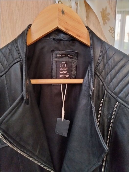 Geaca Piele Naturala Biker Zara Marime M