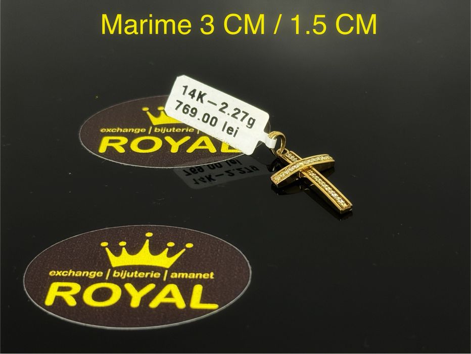 Bijuteria ROYAL : Pandantiv Cruce AUR 14K / 2.27 GR