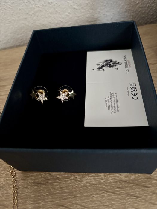 Set colier + cercei stelute US Polo Assn - nou in cutie