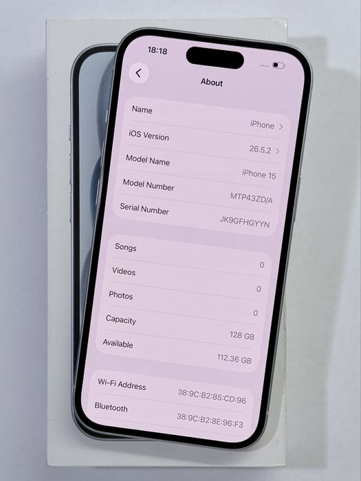 iPhone 15 Blue 94% battery
