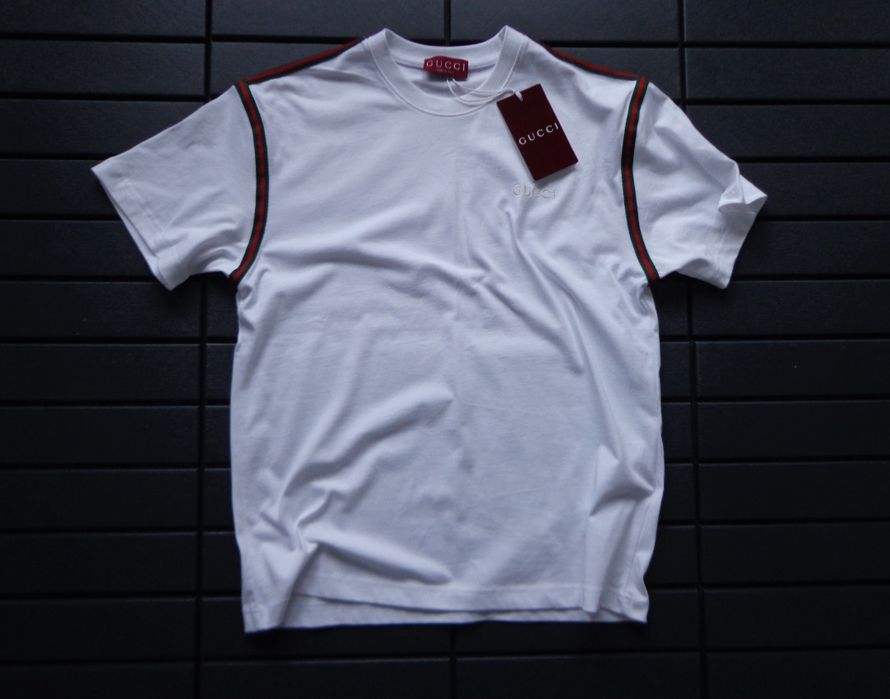 Мъжка тениска Gucci Cotton T shirt with Tape Detail