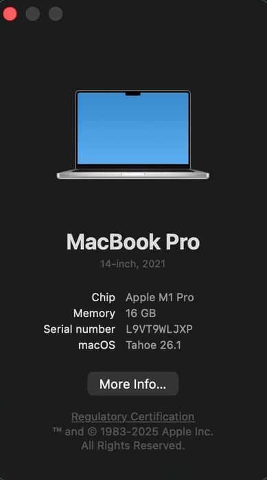 Запазен MacBook Pro 14” M1 Pro 16GB RAM 512GB Space Grey