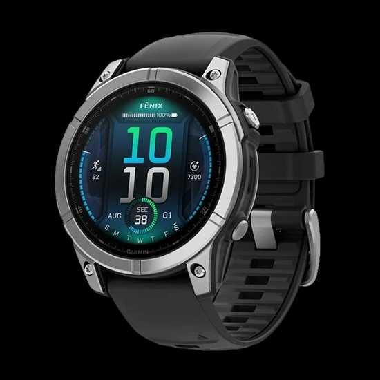 Garmin Fenix E GPS 47mm - Black Slate Grey Steel, Silver Stainless Steel