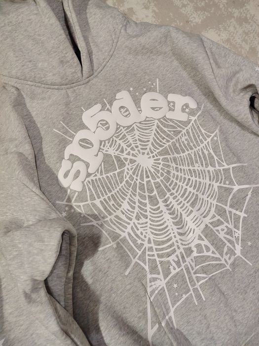 Sp5der hoodie серая