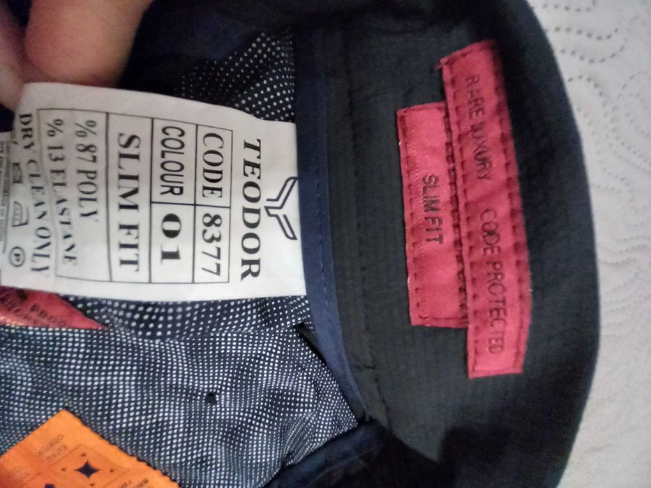 Тъмносин панталон с ластик TEODOR