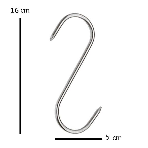 Carlig afumatoare carne , macelarie DEPOX® , 16 cm , otel