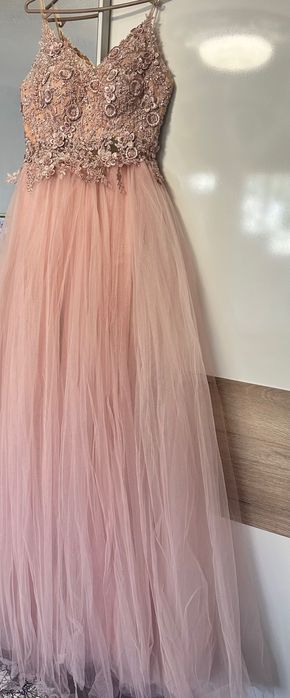 Бална/Официална дълга розова рокля