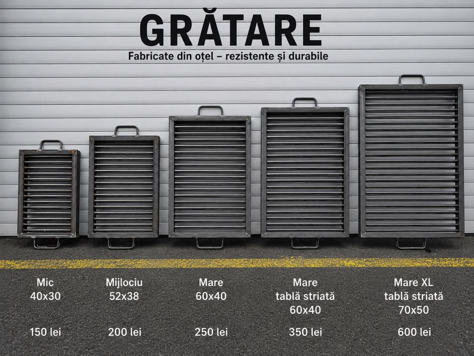 Grătar pentru Curte, Foișor și Camping – Oțel- 5 marimi