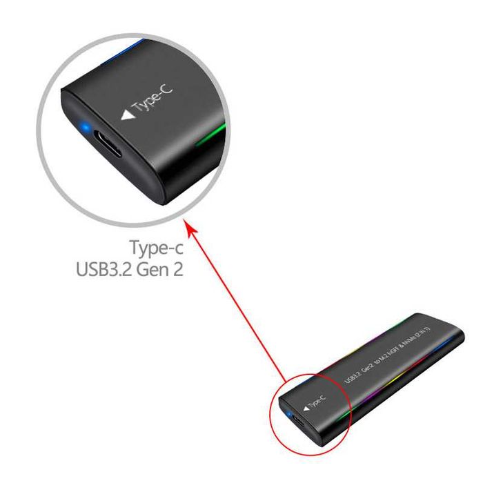 Внешний бокс М2 ShuoLe TP08-L-AC NVME