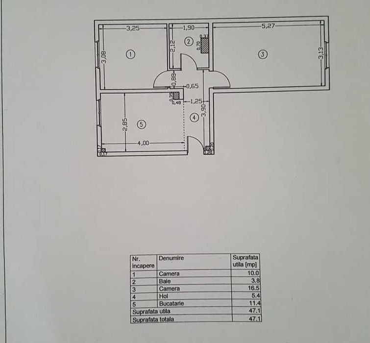 Apartament 2 camere, Et.2 – Ștefan cel Mare / Vasile Lupu