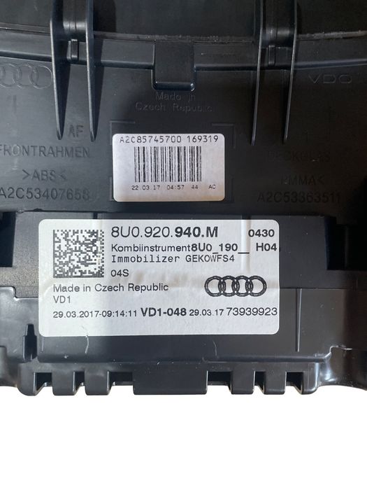 Ceas De Bord Audi Q3 8U 2011 - 2018 8U0920940M