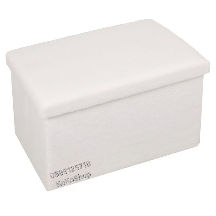 Бяла табуретка с място за съхранение/табуретка