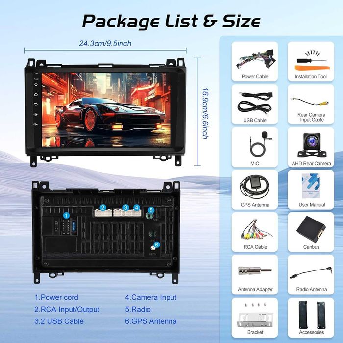 2+64G Android автомобилно радио за Mercedes Benz W906 W169 W245 W639
