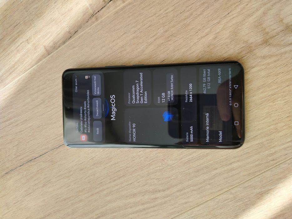 Honor 90 ,512 gb, 12 + 7 gb ram, 200 megapixeli