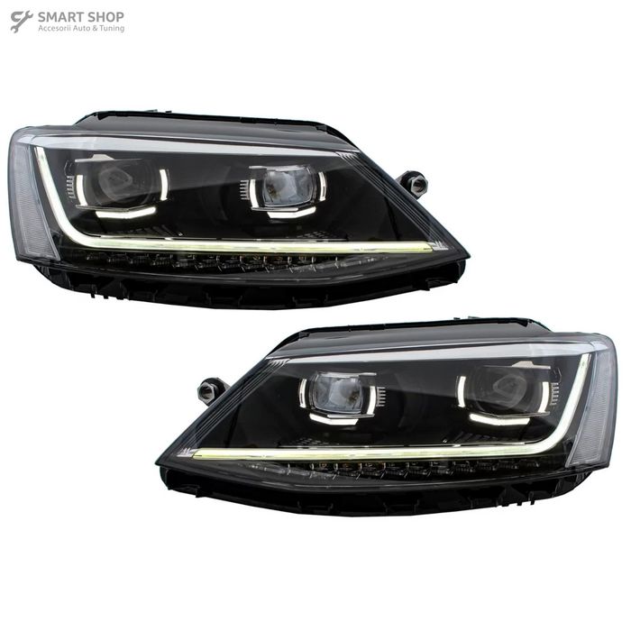 Faruri LED DRL compatibil cu VW Jetta Mk6 VI (2011-2017) Semnal Dinamic Secvential Xenon Matrix Design