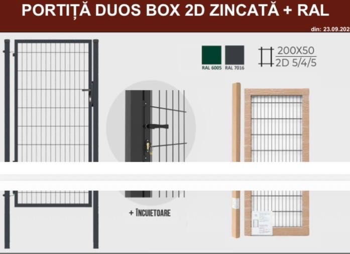 Portiță Duos 2D zincată+Ral