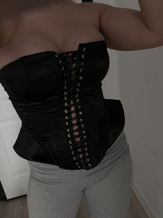 Corset negru satin S si M