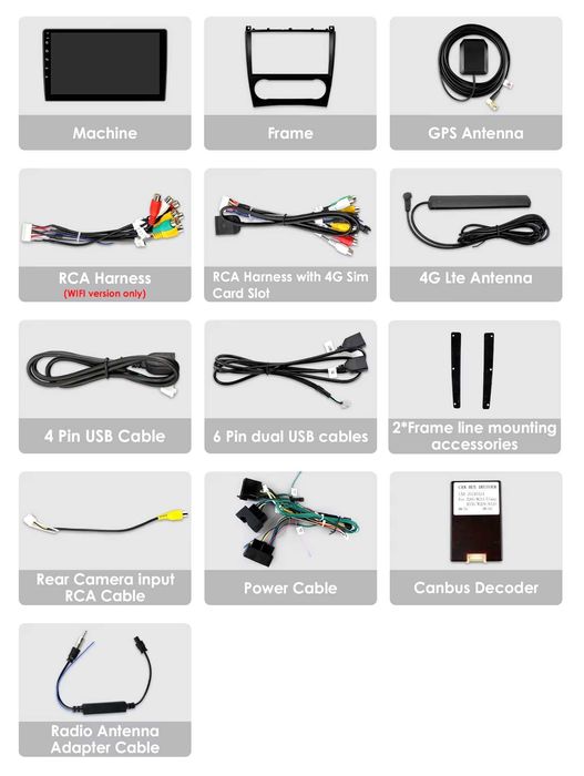 Мултимедия 9" Аndroid 14 за MERCEDES W203 W209 C CLK CARPLAY DSP RDS