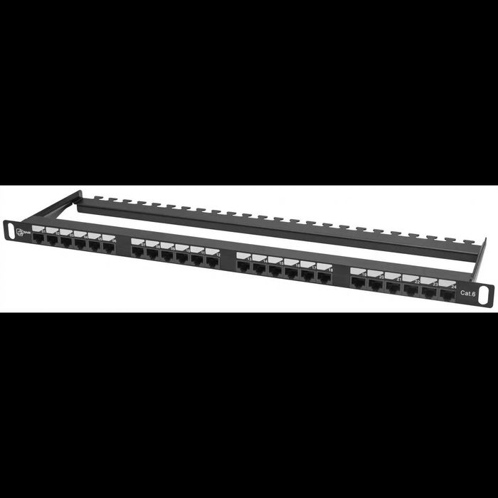 Коммутационная панель Pixietech 19"  0.5U 24 порта  cat.6