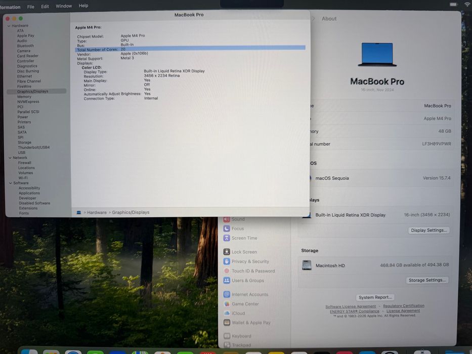 ЧИСТО НОВ MacBook Pro 16" M4 PRO Chip 14-CPU/20-GPU/48GB RAM/512GB SSD