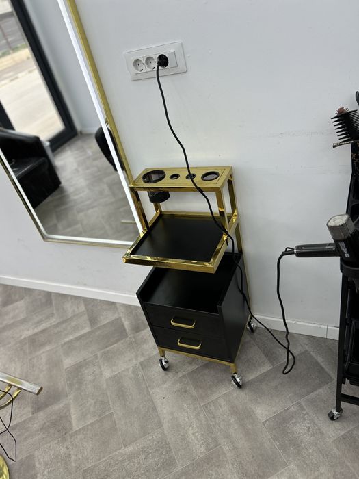 Ucenic/Asistent cosmetic pentru salon, suport pentru echipamente cosmetice, dulap universal, cărucior, masă cu roți.