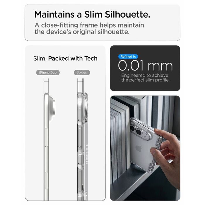 Прозрачен Магнитен Калъф с Защита на Пантата и MagSafe Spigen Ultra Hybrid Pro за iPhone Duo – Crystal Clear