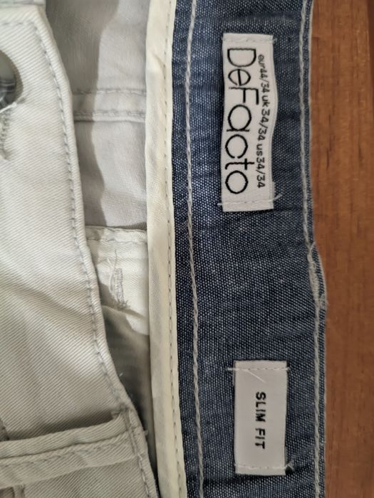 Мужские белые брюки DeFacto