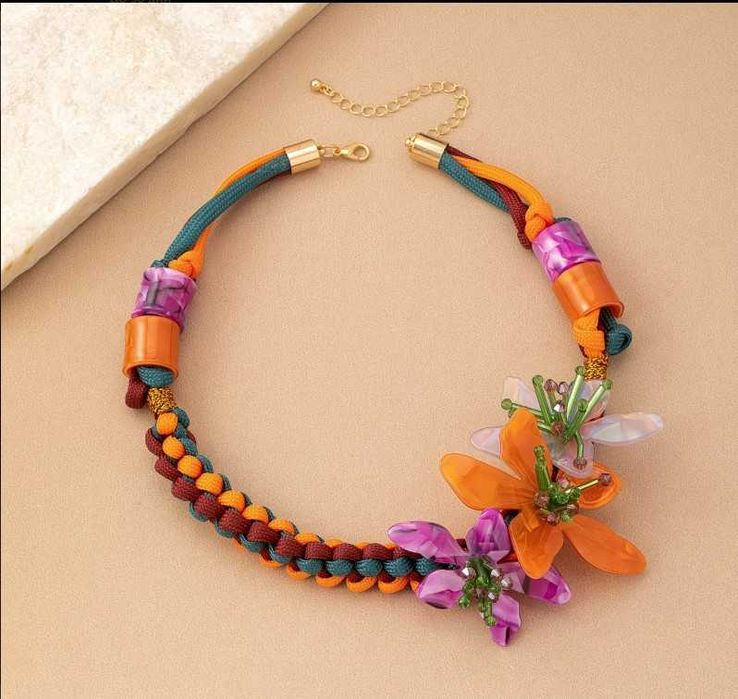 Бохемски стил многоцветна ръчна изработка цветна елегантна модна колие