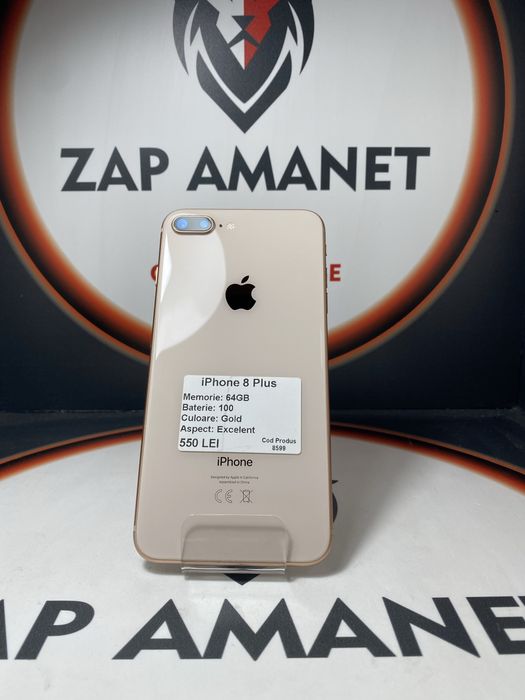 ZAP AMANET Vitan - iPhone 8 Plus - 64GB - Gold - 100% baterie